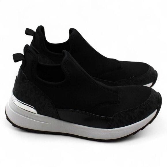 Michael Kors Black Fabric Round Toe Low Top Slip On Fashion Sneakers - Picture 3 of 8